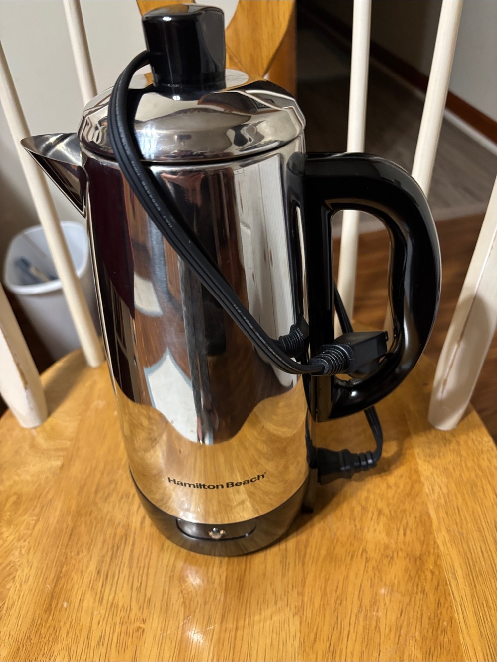 Hamilton Beach Silver and Black Electric Percolator Coffee Maker